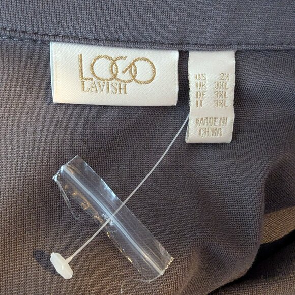 Logo Lori Goldstein Lavish Blazer Jacket Callie Gray Black Velour Womens 2X - Picture 7 of 9